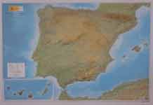 Península Ibérica, Baleares y Canarias en relieve