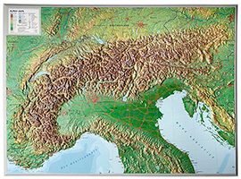 Mapa Alpes (relieve)