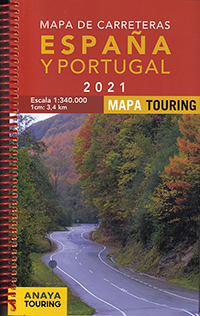 Mapa de carreteras de España y Portugal 2021 - Mapa Touring