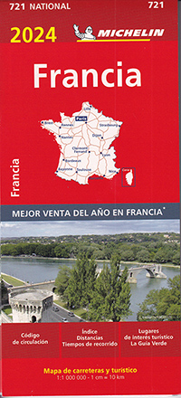 Francia 2024. Mapa de carreteras y turístico 721