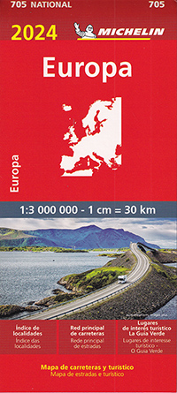 Europa 2024. Mapa de carreteras y turístico 705