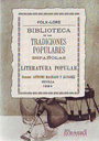Biblioteca de las tradiciones populares españolas, V. Literatura popular